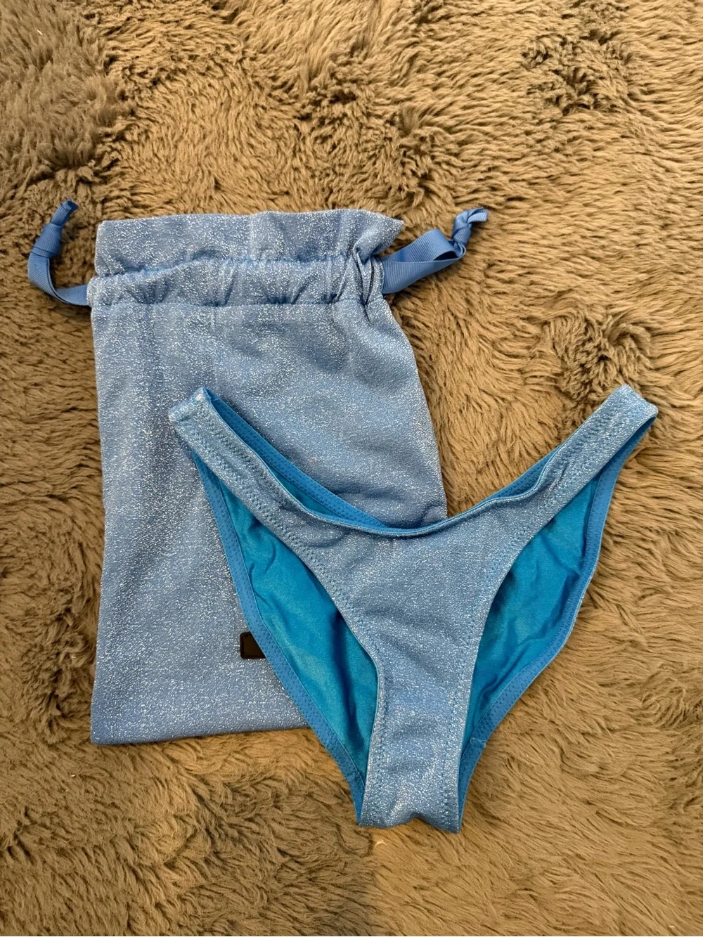 triangl swimwear Shimmery Light Blue Bikini Bottom with Pouch